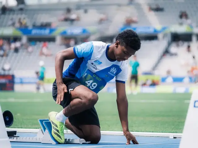 Groupe Sprint 100–400 m de l'OM Athlétisme à l'entraînement